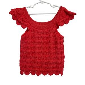 Haute Hippie Girls size 12 Coral Knit Crop Tank Like New